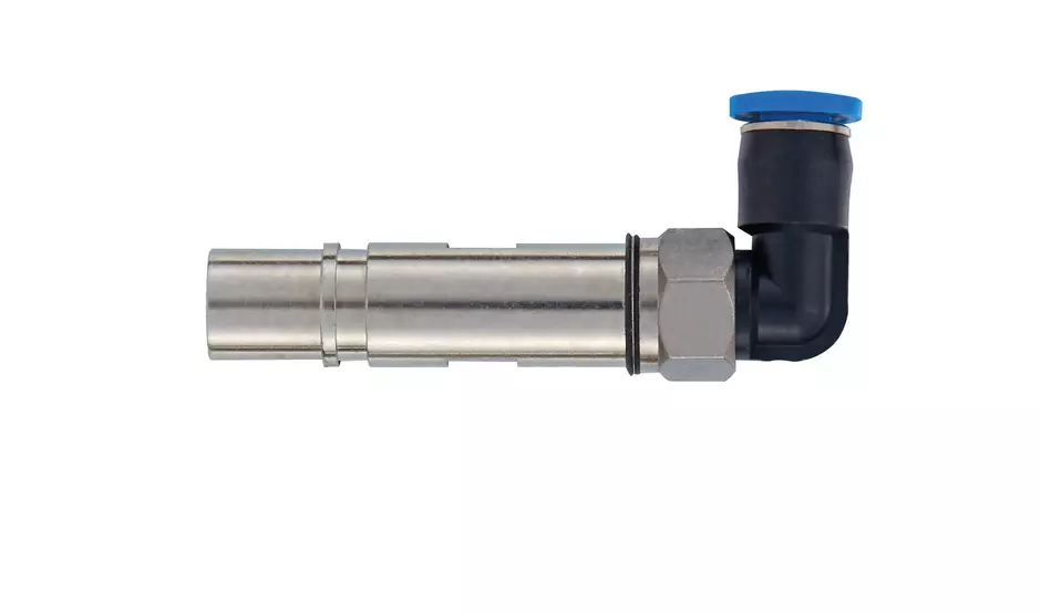 Pneum. contact metal OD4mm female angled