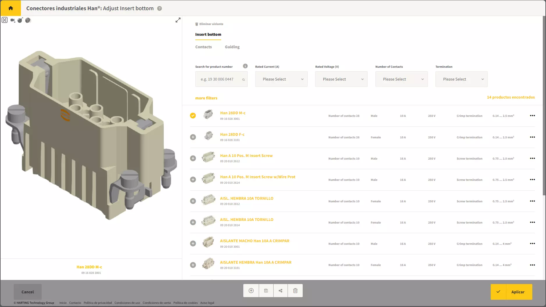 Han configurator insert