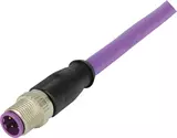M12 Cable Assembly B-cod st/st m/f 0,5m