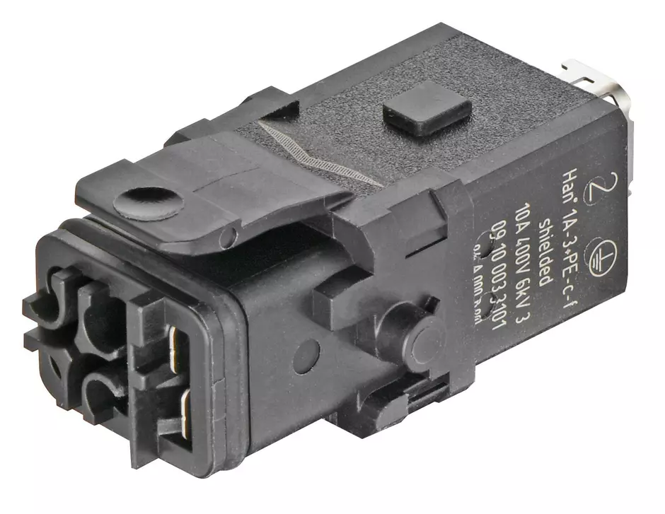 Han 1A-3+PE-c-f shielded, latch