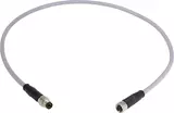 M8 Cable Assembly 4-poles st/st f/m 0,5m