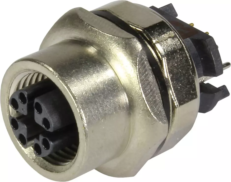 M12 CAT6a receptacle straight front