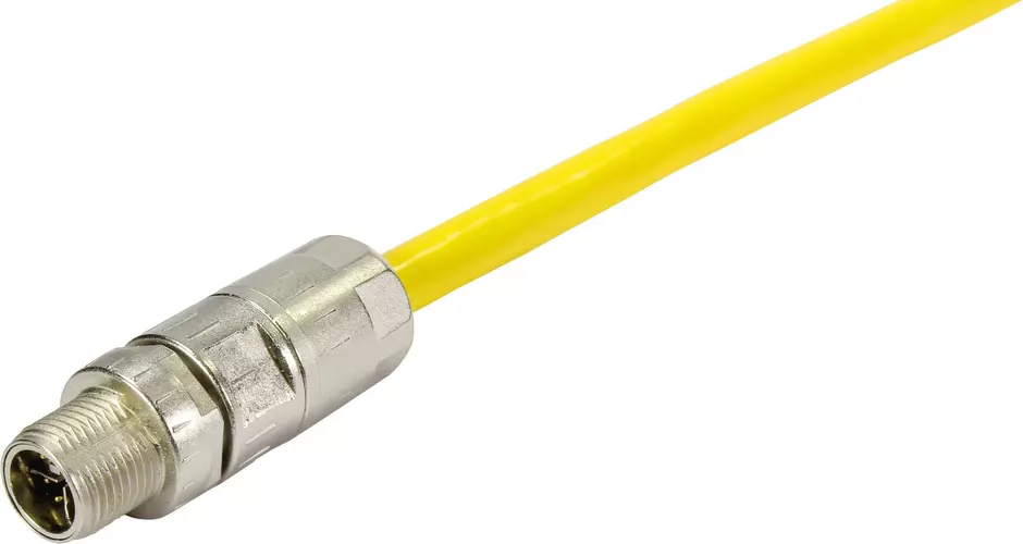 M12 X-coded cable assembly; 0,3m