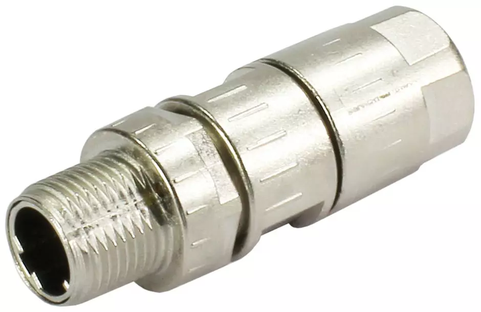 M12 Crimp Slim Design 4pol D-coded male
