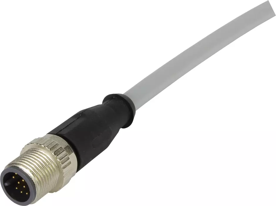 M12 Cable Assembly A-cod st/- m/- 0,5m