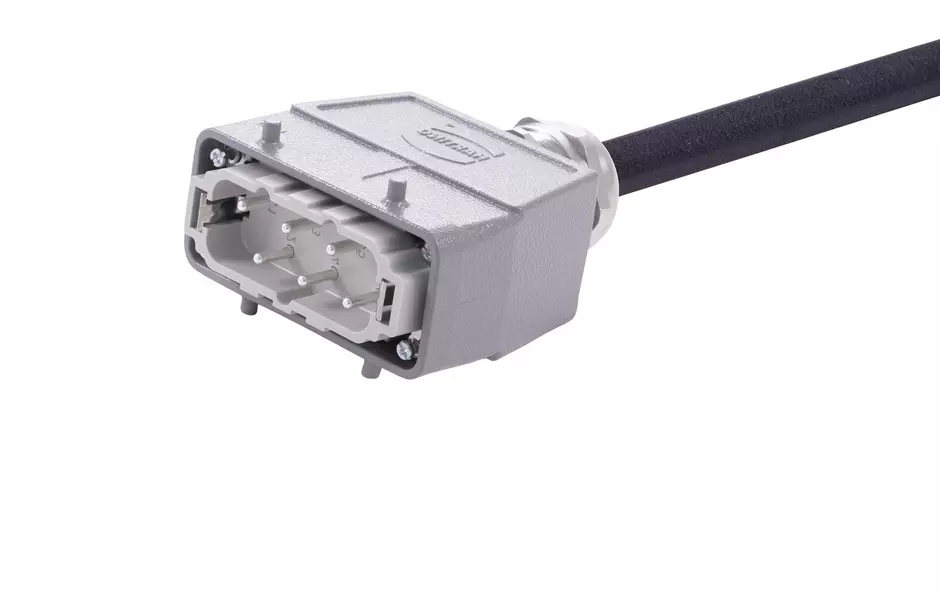 Han 6 B-E CA lever m/- st/-PVC, 1m