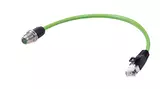 M8 D-cod 4-pol f PFT - RJ45 PUR 0.5M