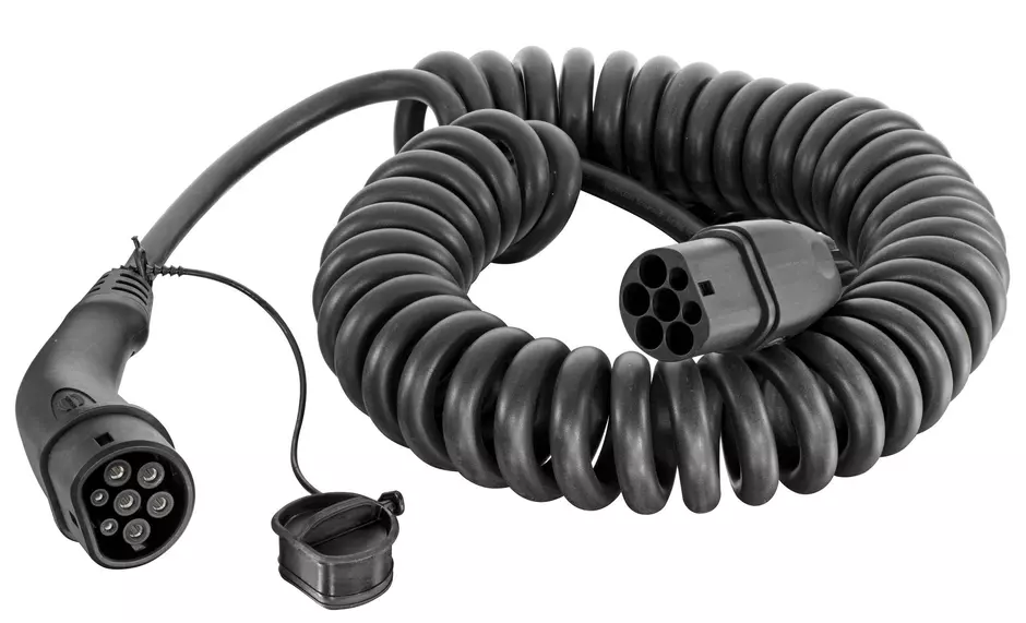 Cable Mode3 Type2 32A 3ph 5m spiral