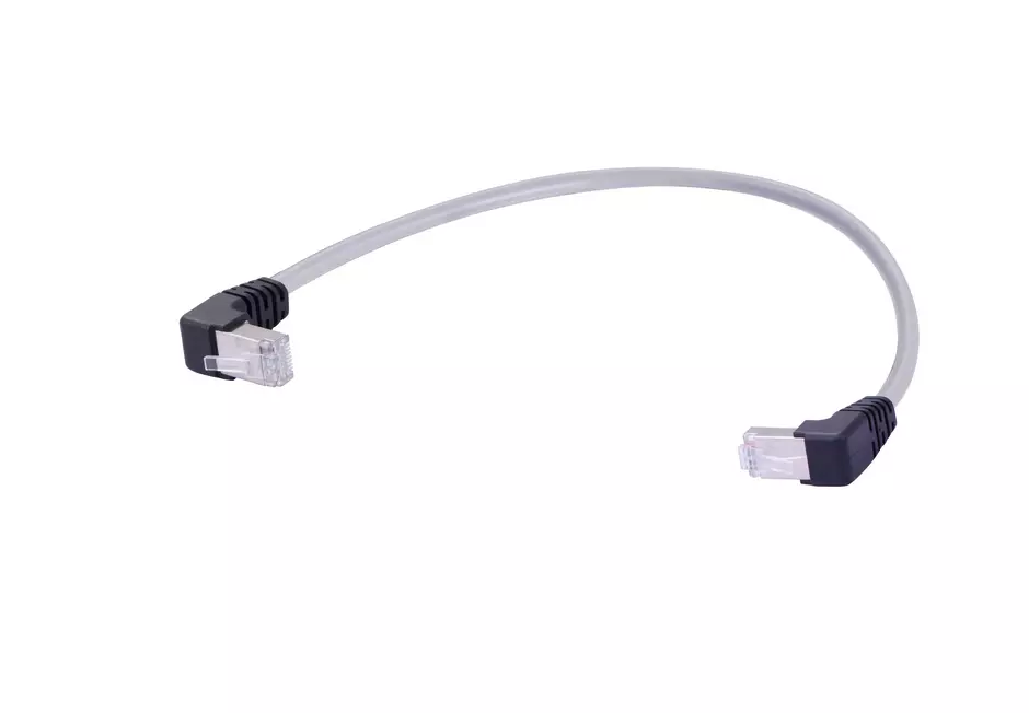RJ45 Eco-I 90°-D U/FTP Cat.6A LSZH 0.5m