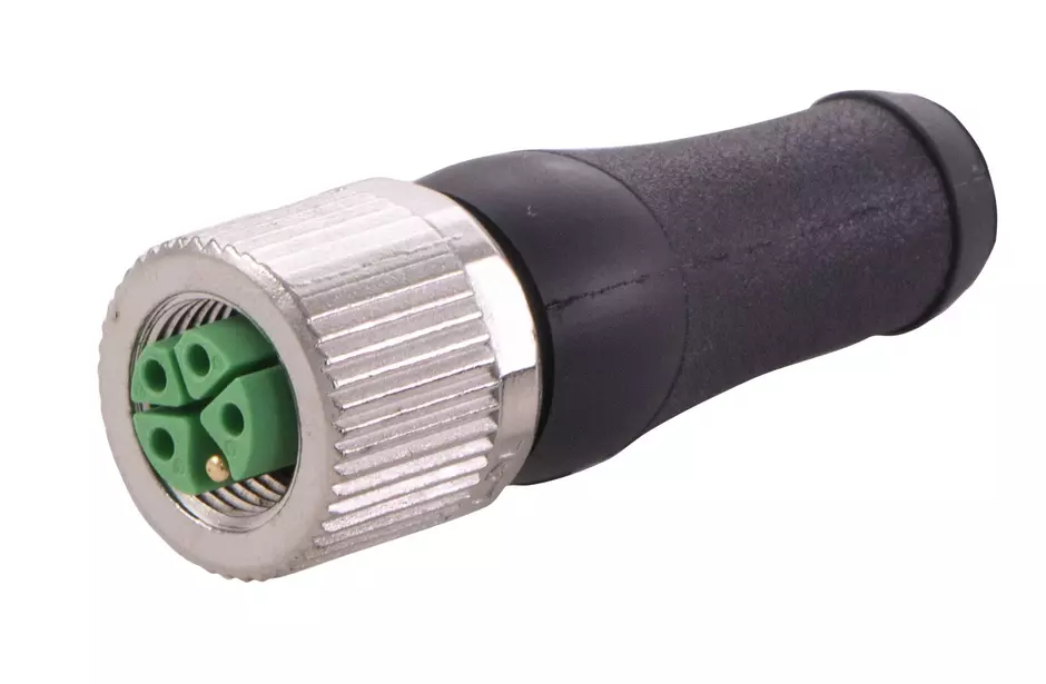 M12 K 4+PE female straight overmolded