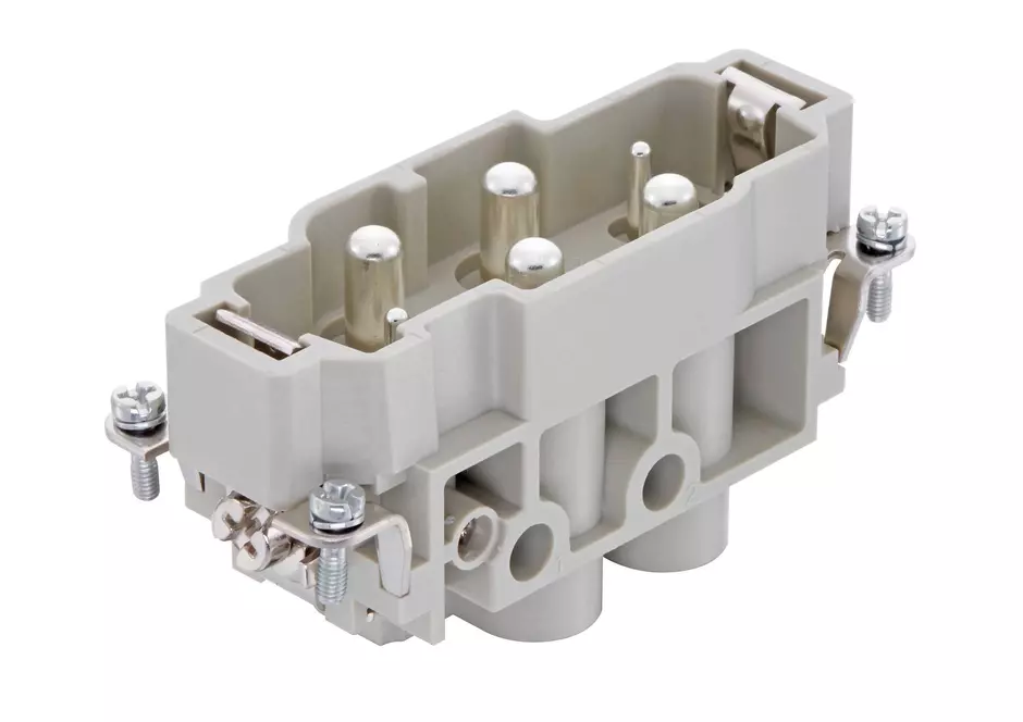 Han K 4/2 Pin Male Insert 4 80 Amp & 2 H