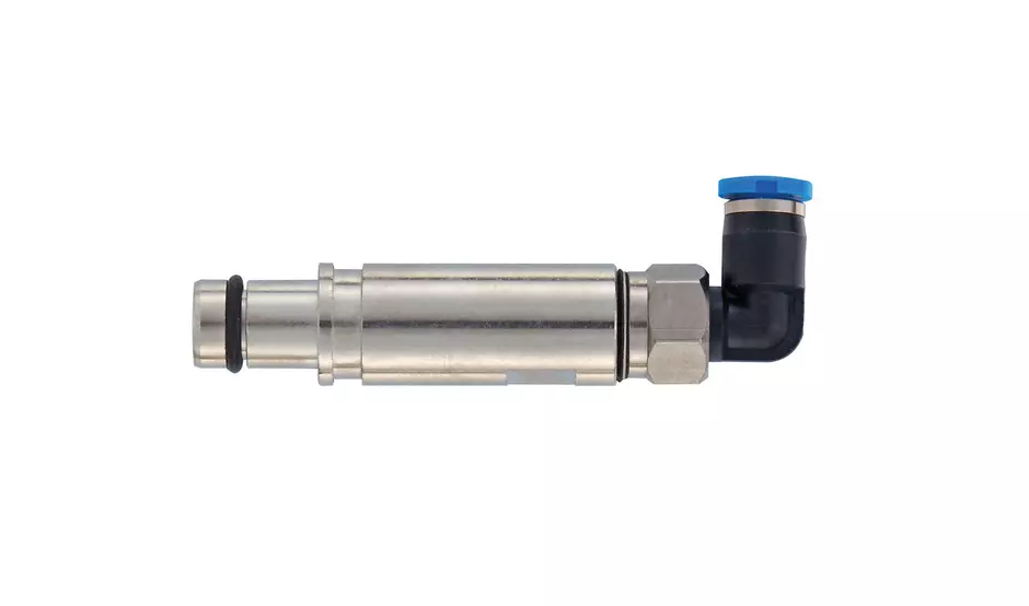 Pneum. contact metal OD 3mm male angled