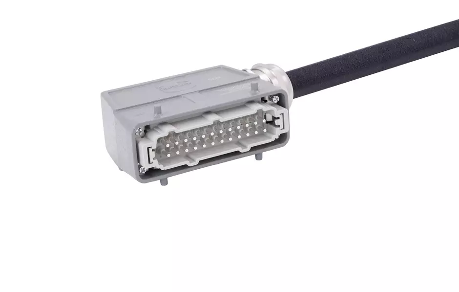 Han 24 B-E CA 2-lever m/- ang/- PVC, 1m