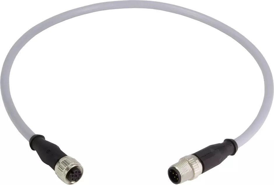M12 Cable Assembly A-cod st/st m/f 5,0m