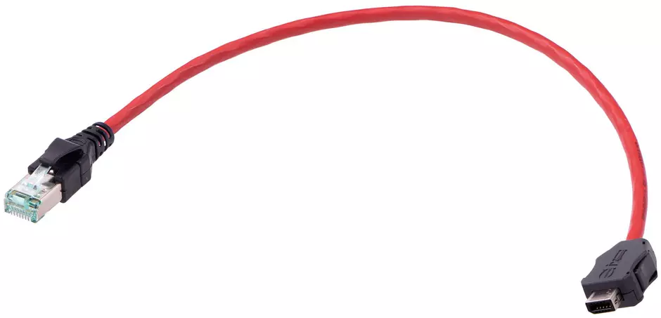 ix Ind. - DB RJ45 Cat.6A FRNC red 0,5m