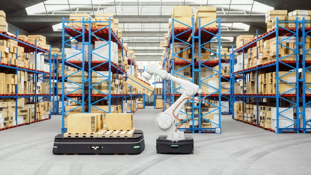 Mobile Robot AMR in Warehouse
