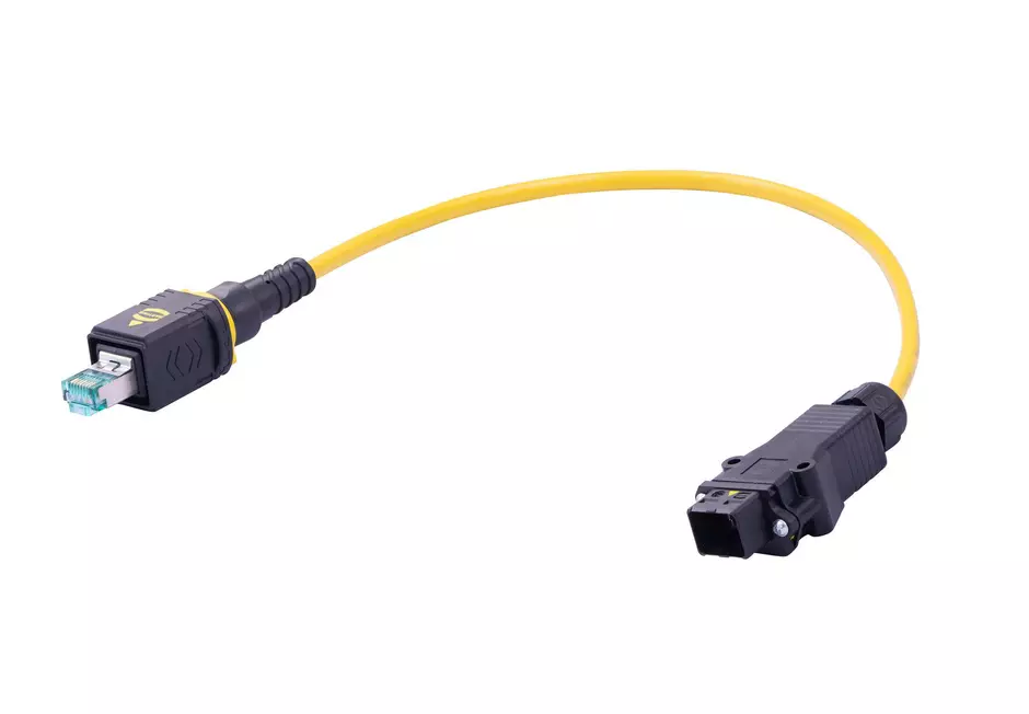 PP RJ45 OV, PP cable Hood,0,3m, 26/7,PUR