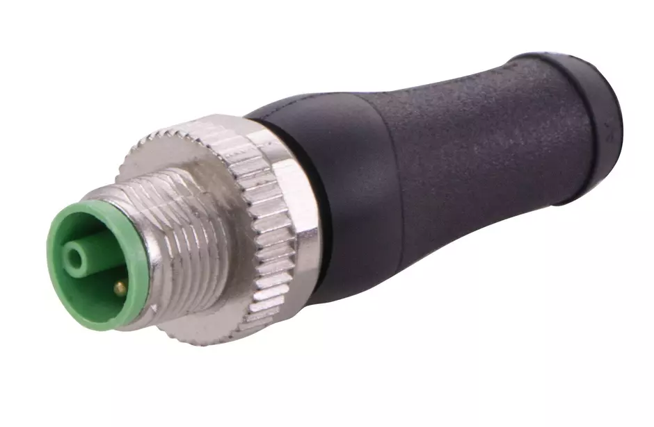 M12 K 4+PE male straight overmolded