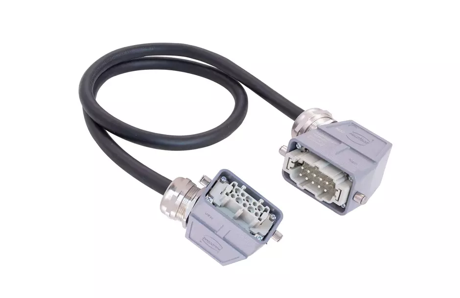 Han 10 B-E CA lever m/f ang/ang PVC,1m