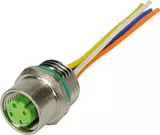 PANEL FEED THROUGH M12D COD.FEMALE 4PINS
