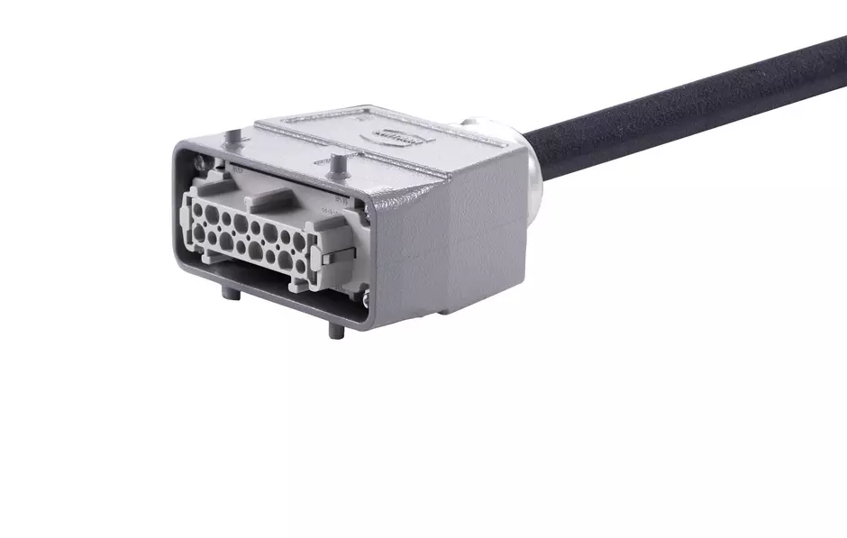 Han 16 B-E CA 2-lever f/- st/- PVC, 1m