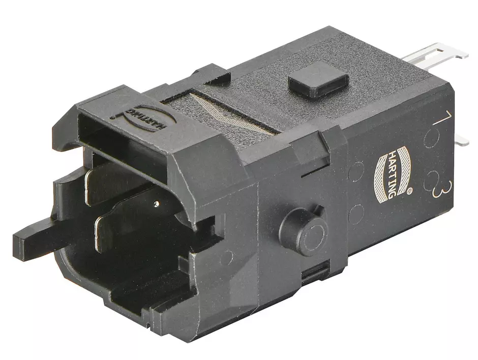 Han 1A-3+PE-c-m shielded, latch
