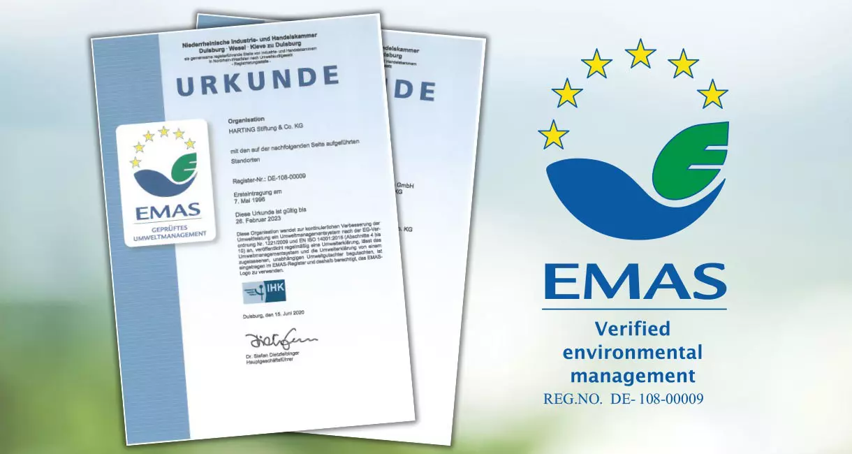 1995 - HARTING se registra en Eco-Management and Audit Scheme (EMAS)