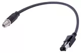 RJI M12 D-cod EtherRail Cable Assy, 0,4m