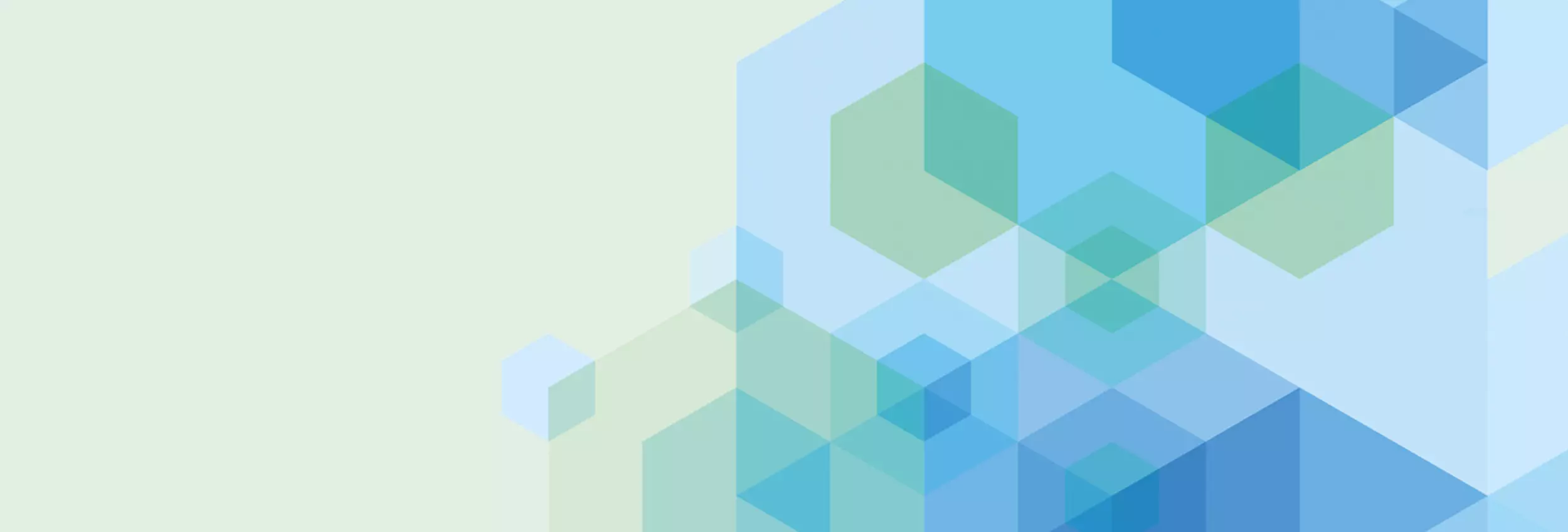 green background with blue and green hexagons