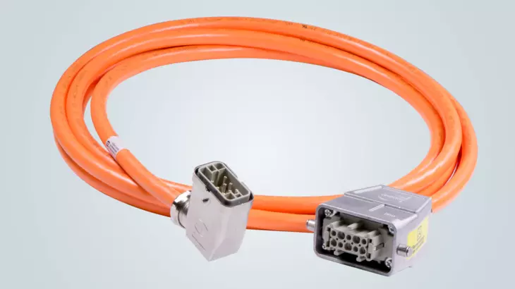 Pre-assembled motor cabling with Han® connectors.