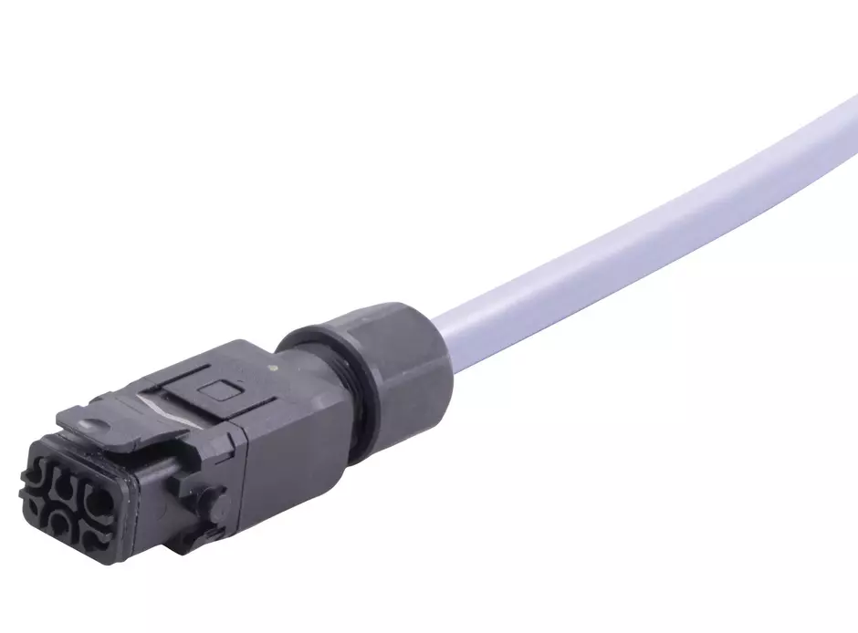 Han1A CA 5+PE +latch f/- PVC 1m