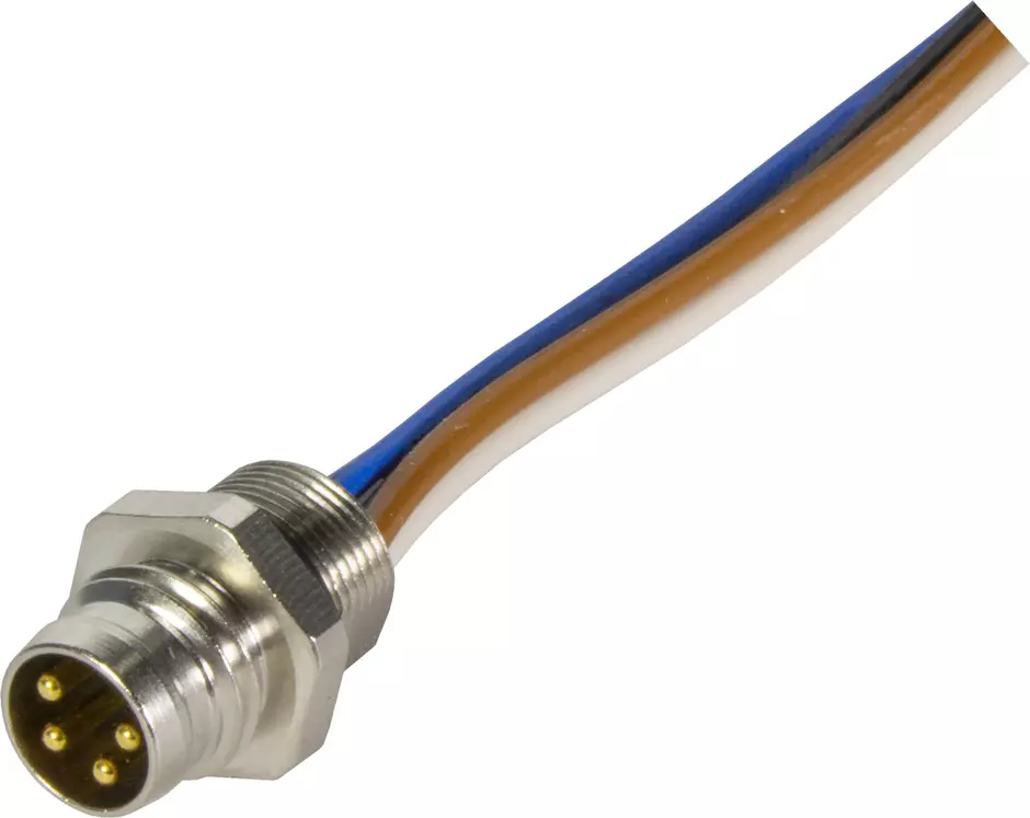 M8 Cable Assembly 4-poles st/- m/- 0,5m