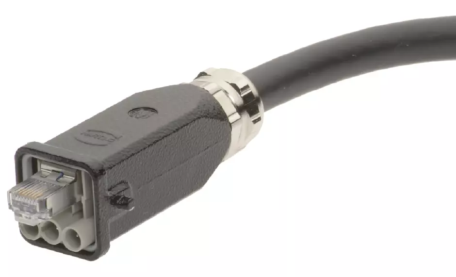 Hybr.cable assy, DC, 5m -1x Han3A