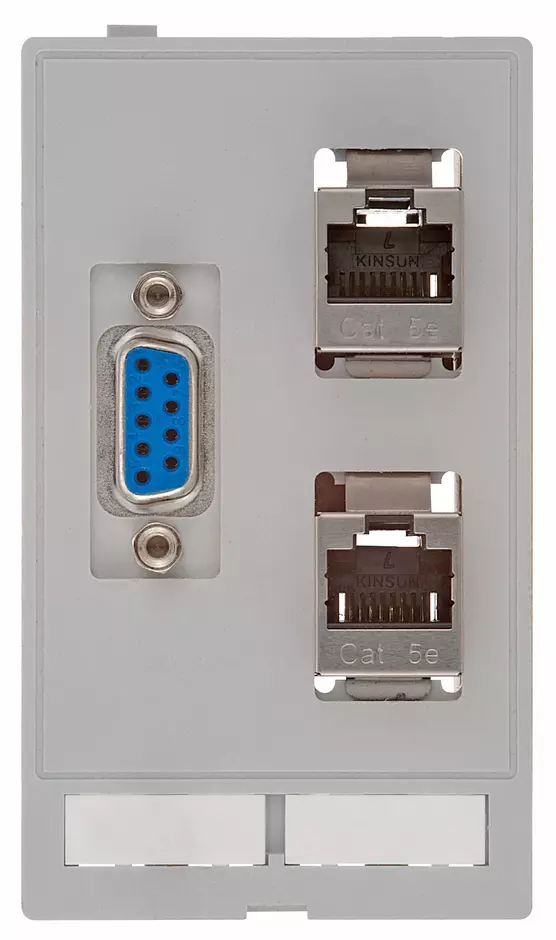 Data module (2x RJ45+1xD-Sub9 Bu/Bu)