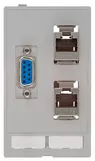 Data module (2x RJ45+1xD-Sub9 Bu/Bu)