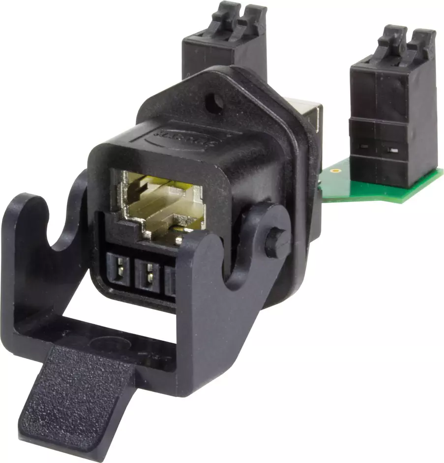 Han 3A RJ45 Hybrid Cat6A PFT 8+4p plast.