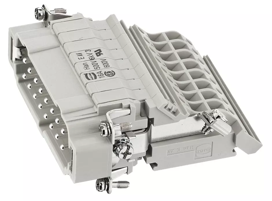 Han E AV 16 Pos. M Insert Term Block Rig