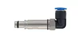 Pneum. contact metal OD 6mm male angled