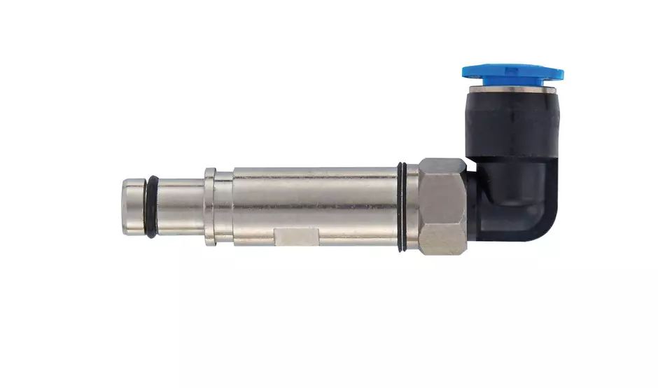 Pneum. contact metal OD 6mm male angled