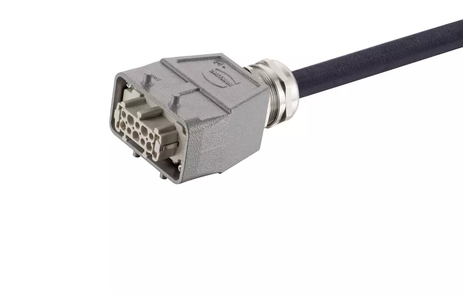 Han 10 B-E CA 2-lever f/- st/- PVC, 1m