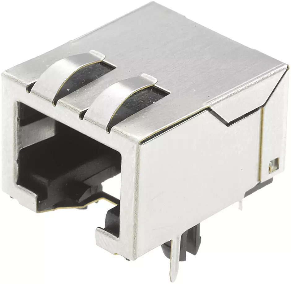 RJI RJ45 jack Cat.5 THT angled, EMC