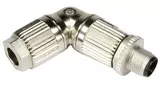 M12 angled male 4pole D-coded crimp
