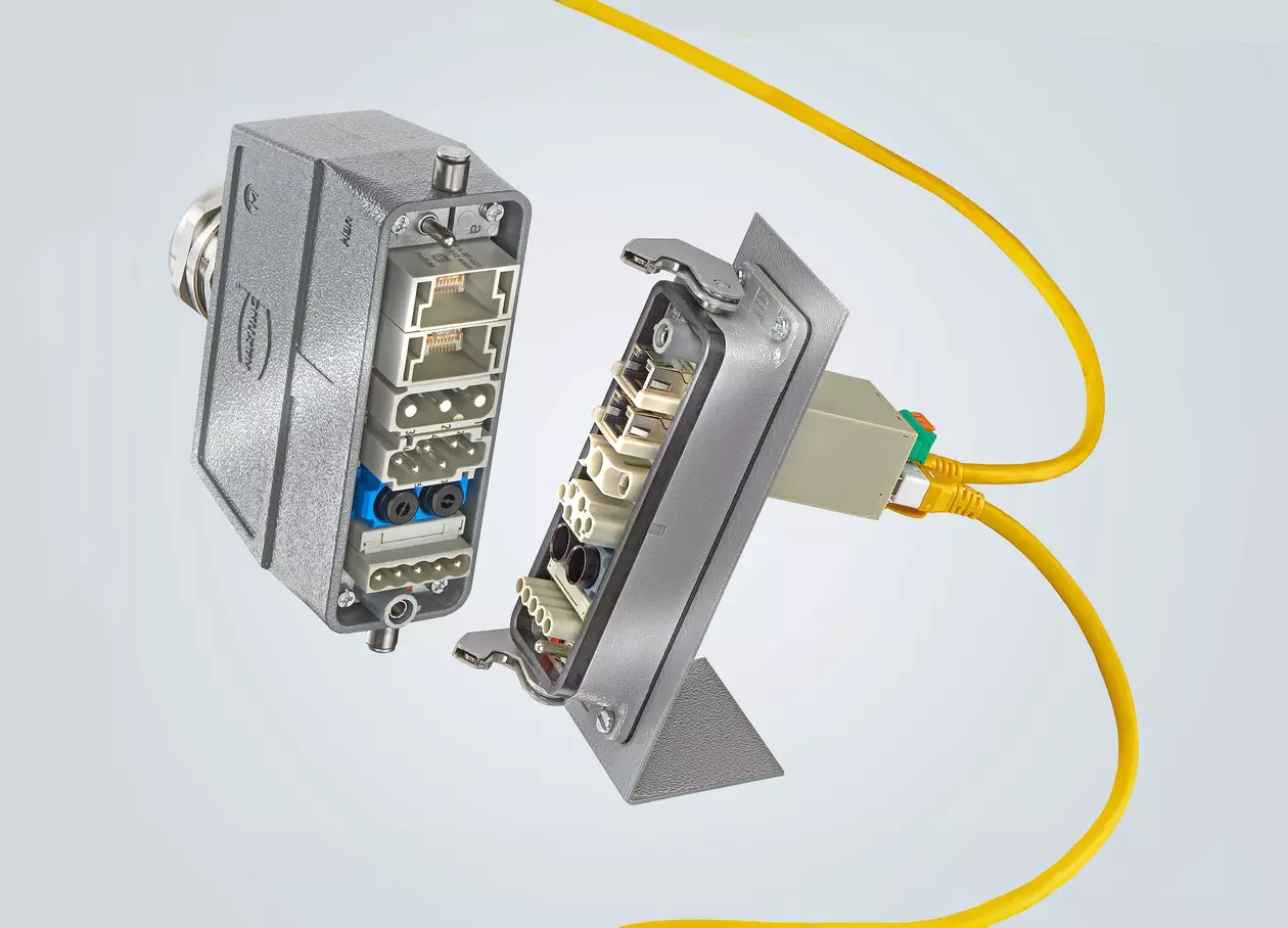 Han-Modular® connector with integrated Ethernet Switch