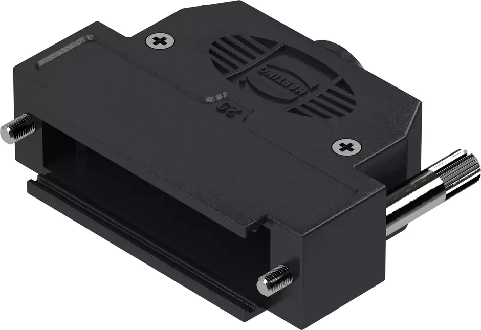 D-Sub 25P metpl hood 1str-ent kn M2.6 l