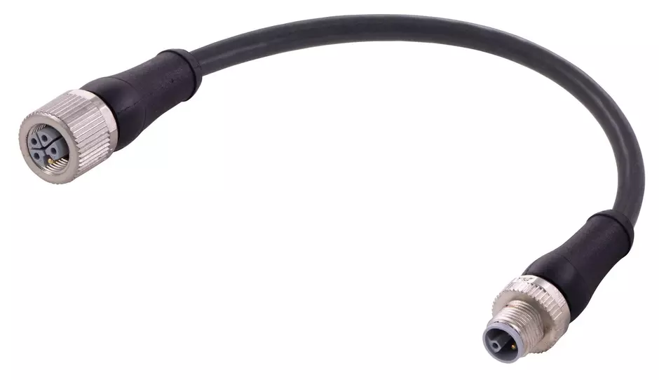 M12 L-cod 4+FE st/st m/f PUR 1,0m
