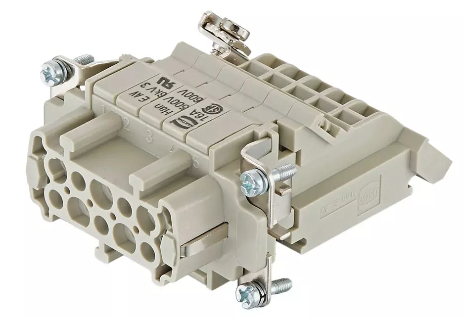 Han E AV 10 Pos. F Insert Term Block Lef