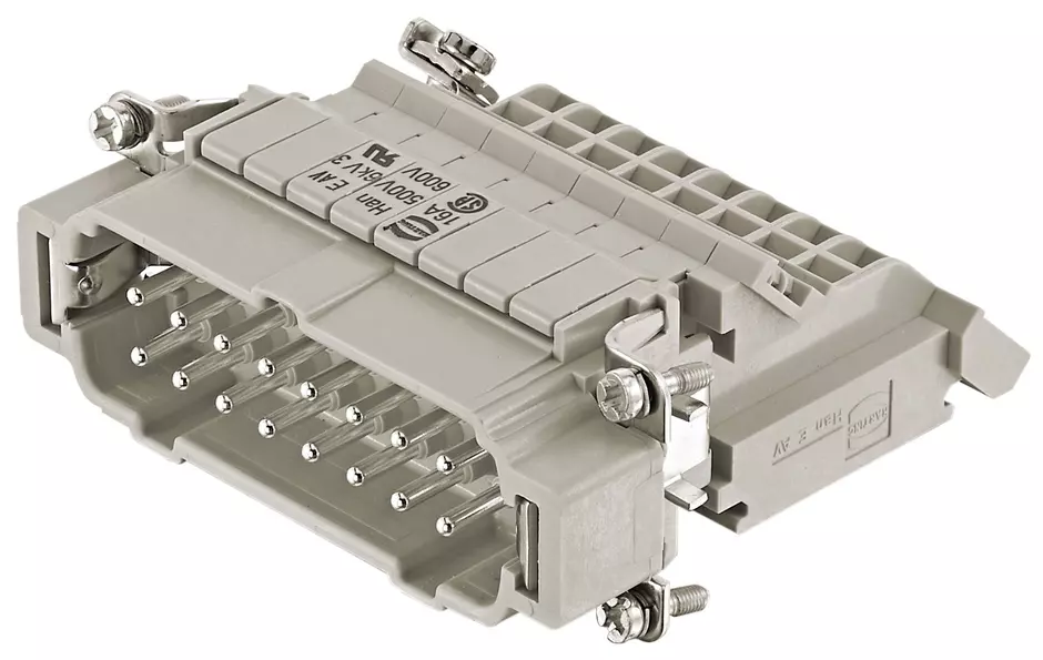 Han E AV 16 Pos. M Insert Term Block Lef