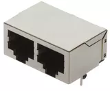 RJI RJ45 2-port jack Cat.5 THT angled
