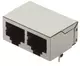 RJI RJ45 2-port jack Cat.5 THT angled
