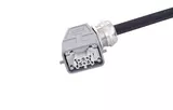 Han 6 B-E CA lever f/- ang/- PVC, 1m